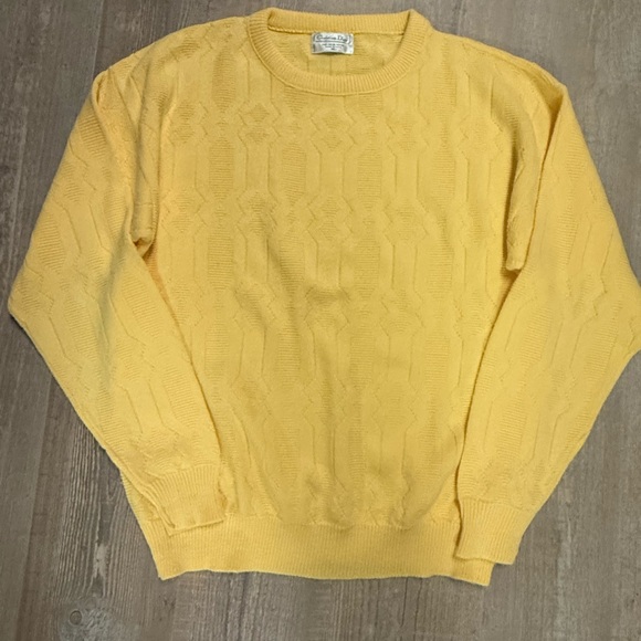 Men’s Vintage Christian Dior crewneck sweater xl Knitwear butter yellow